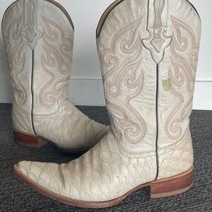 Genuine leather vintage cowboy boots CARRILLO Mens 7 USA exotic alligator